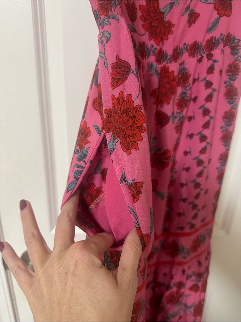 Beach Riot Hot Pink Floral Tie-Shoulder Maxi Dress - Picture 9 of 12